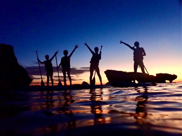 サンセット SUP 沖縄の夕焼けと海